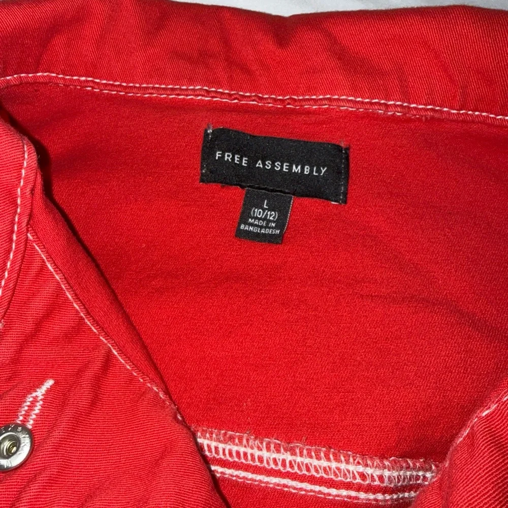 Vibrant Red Kids Jean Jacket - Picture 2 of 6